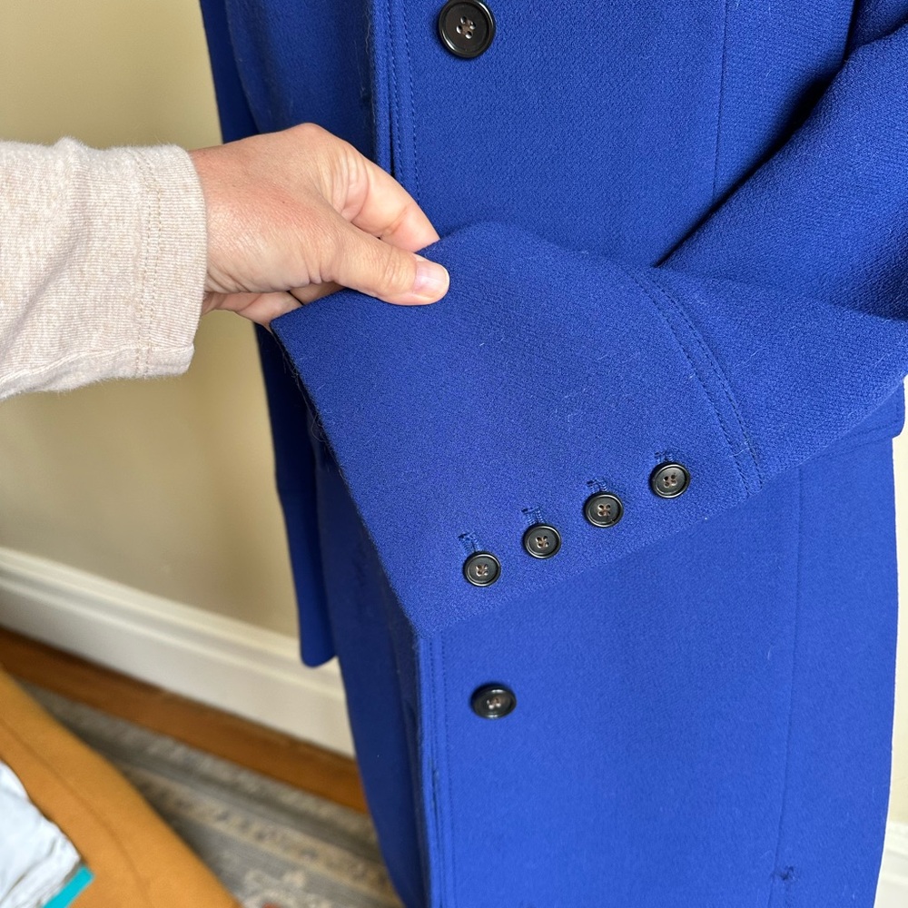 J. Crew Royal Blue Trench Coat - Picture 3 of 7
